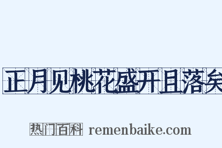 正月见桃花盛开且落矣是什么意思的图片